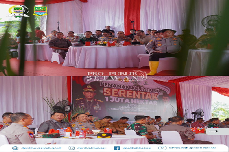 Ketua Dewan Perwakilan Rakyat Daerah (DPRD) Kabupaten Bekasi, Ade Sukron, S.H.I, M.Si dan Anggota Komisi I, Ibnuh Hajar, S.Ag bersama unsur Forkopimda Kabupaten Bekasi menghadiri gelaran Penanaman Jagung Serentak satu juta hektare yang diinisiasi oleh Kep