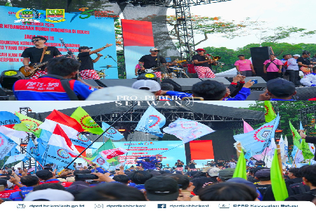 Ketua DPRD Kabupaten Bekasi, H. Ade Sukron, S.H.I, M.Si @adesukron04 menghadiri Apel Akbar Kebangsaan Buruh Indonesia yang diselenggarakan sebagai momentum memperkuat semangat persatuan, solidaritas, dan kebangsaan di kalangan pekerja serta seluruh elemen