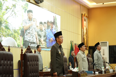 Rapat Paripurna DPRD Kabupaten Bekasi dalam rangka Penandatanganan Nota Kesepakatan KUA-PPAS APBD Tahun Anggaran 2024 di Kantor DPRD Kabupaten Bekasi pada tanggal 18 Agustus 2023.