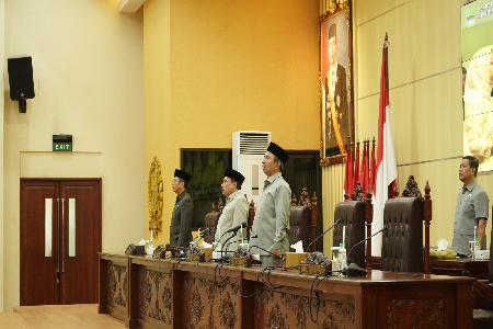 Rapat Paripurna DPRD Kabupaten Bekasi dalam rangka Penandatanganan Nota Kesepakatan KUA-PPAS APBD Tahun Anggaran 2024 di Kantor DPRD Kabupaten Bekasi pada tanggal 18 Agustus 2023.