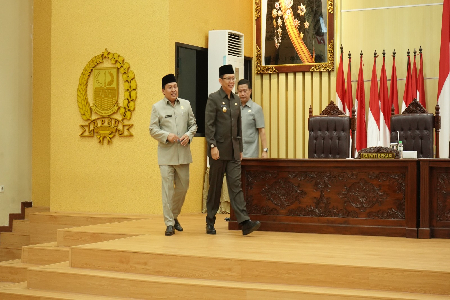 Rapat Paripurna DPRD Kabupaten Bekasi dalam rangka Penandatanganan Nota Kesepakatan KUA-PPAS APBD Tahun Anggaran 2024 di Kantor DPRD Kabupaten Bekasi pada tanggal 18 Agustus 2023.