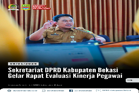 Plt. Sekretaris DPRD Kabupaten Bekasi, Drs. Dwy Sigit Andrian, M.M., memimpin jalannya Rapat Evaluasi Kinerja Pegawai di lingkungan Sekretariat DPRD Kabupaten Bekasi, sekaligus dirangkaikan dengan sosialisasi penggunaan tanda tangan elektronik melalui Apl