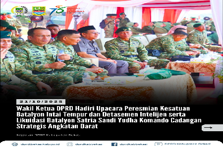 Wakil Ketua DPRD Kabupaten Bekasi, Budi Muhammad Mustafa @budi_muhammad_mustafa menghadiri Upacara Peresmian Kesatuan Batalyon Intai Tempur dan Detasemen Intelijen, serta Likuidasi Batalyon Satria Sandi Yudha di lingkungan Komando Cadangan Strategis Angka